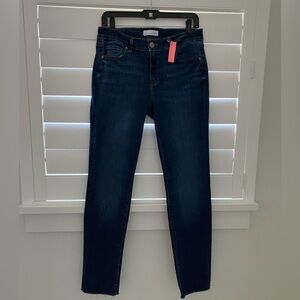 Ann Taylor LOFT 30” inseam Modern straight dark blue jeans size 8